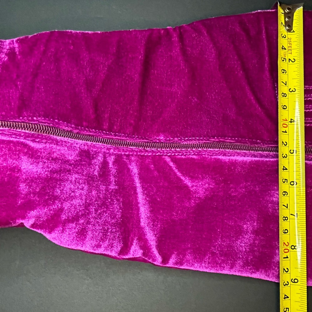 New Wide Calf Size 8W Pink Magenta Velvet With Clear Chunky Heel Boots - Picture 7 of 16